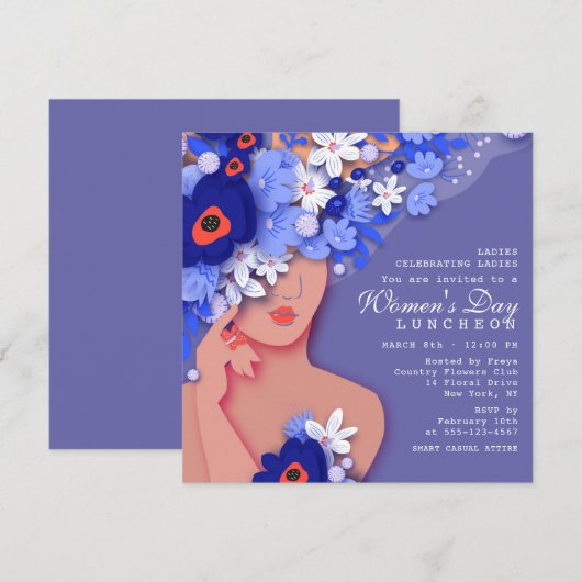Invitation Célébration moderne de la Journée des femmes avec (Devant / Derrière)