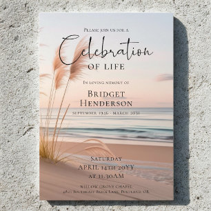 Invitation Célébration Moderne de la Vie en Mémoire sur l'Océ