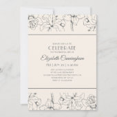 Invitation Célébration Moderne De La Vie En Mémorial Floral (Devant)