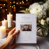 Invitation Célébration Moderne De La Vie Funérailles Faux Gol