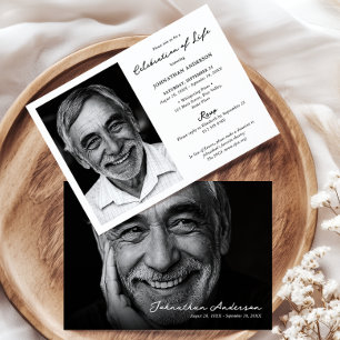 Invitation Célébration moderne de la vie / Funérailles / Mémo