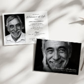 Invitation Célébration moderne de la vie / Funérailles / Mémo