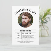 Invitation Célébration Moderne De La Vie Funéraire Photo (Debout devant)