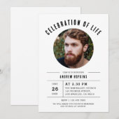Invitation Célébration Moderne De La Vie Funéraire Photo (Devant / Derrière)
