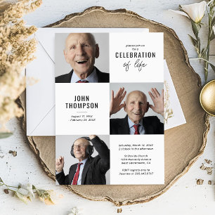 Invitation Célébration moderne de la vie mémorial funéraire