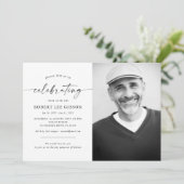 Invitation Célébration moderne de la vie Memorial Funeral Pho (Debout devant)