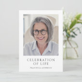 Invitation Célébration moderne de la vie Photo Funérailles co (Debout devant)
