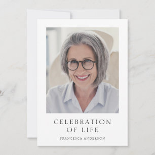 Invitation Célébration moderne de la vie Photo Funérailles co