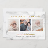 Invitation Célébration moderne du marbre de la vie Mémorial 3 (Devant)