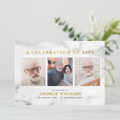 Invitation Célébration moderne du marbre de la vie Mémorial 3 (Debout devant)