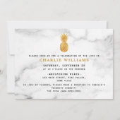 Invitation Célébration moderne du marbre de la vie Mémorial 3 (Dos)