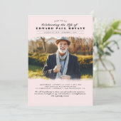 Invitation Célébration moderne élégante de la vie Funéraire P (Debout devant)