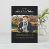 Invitation Célébration moderne élégante de la vie Funéraire P (Debout devant)