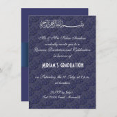 Invitation Célébration musulmane de Blue Allah (Devant / Derrière)