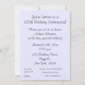 Invitation Célébration-Nature mémorable de 100 (Dos)