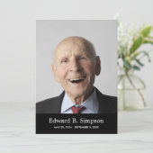 Invitation Célébration Noire Classique De La Vie Avec Photo (Debout devant)