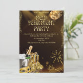 Invitation Célébration numérique de luxe de la nuit du Nouvel (Debout devant)