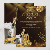 Invitation Célébration numérique de luxe de la nuit du Nouvel (Devant / Derrière)