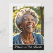 Invitation Celebration Of Life 2 Photos Funeral Blue Floral (Dos)