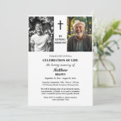 Invitation Celebration Of Life 3 Photos Funeral White (Debout devant)