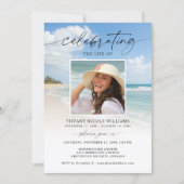 Invitation Celebration of Life Beach Photo Funeral (Devant)