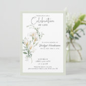 Invitation Celebration of Life Calla Lily Funeral Memorial (Debout devant)