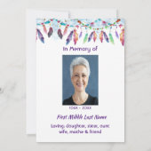 Invitation Celebration of Life Feathers Boho Tribal Native (Dos)