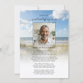 Invitation Celebration of Life Funeral Beach Photo (Dos)