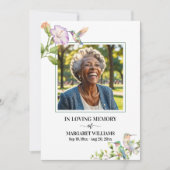 Invitation Celebration Of Life Hummingbirds Floral Photo (Devant)