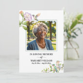 Invitation Celebration Of Life Hummingbirds Floral Photo (Debout devant)