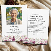 Invitation Celebration Of Life Peonies Photo Funeral 