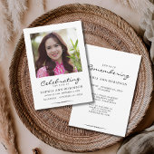 Invitation Celebration of Life Photo Modern Memorial 