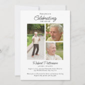 Invitation Celebration of Life Photos, Memorial Simple White (Devant)