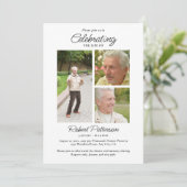 Invitation Celebration of Life Photos, Memorial Simple White (Debout devant)