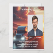 Invitation Celebration of Life  Semi-Truck Tractor-trailer  (Dos)