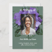 Invitation Celebration of Life Service  African Violet (Devant)