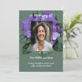 Invitation Celebration of Life Service  African Violet (Debout devant)