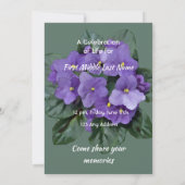 Invitation Celebration of Life Service  African Violet (Dos)