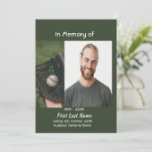 Invitation Celebration of Life Service Baseball Game Player  (Debout devant)