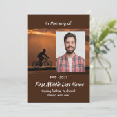 Invitation Celebration of Life Service Biking Cycling Bike (Debout devant)