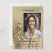 Invitation Celebration of Life Service  Bird Garden Nature  (Devant)