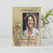 Invitation Celebration of Life Service  Bird Garden Nature  (Debout devant)