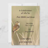 Invitation Celebration of Life Service  Bird Garden Nature  (Dos)