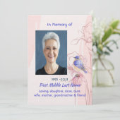 Invitation Celebration of Life Service Bluebird Garden (Debout devant)