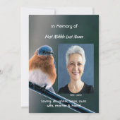 Invitation Celebration of Life Service Bluebird Garden Bird (Devant)
