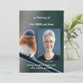 Invitation Celebration of Life Service Bluebird Garden Bird (Debout devant)