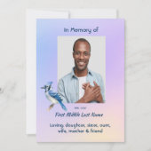 Invitation Celebration of Life Service Bluejay (Devant)