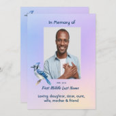 Invitation Celebration of Life Service Bluejay (Devant / Derrière)