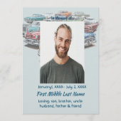 Invitation Celebration of Life Service Classic Vintage Car  (Devant)