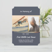 Invitation Celebration of Life Service Clouds Biplane Sky (Debout devant)